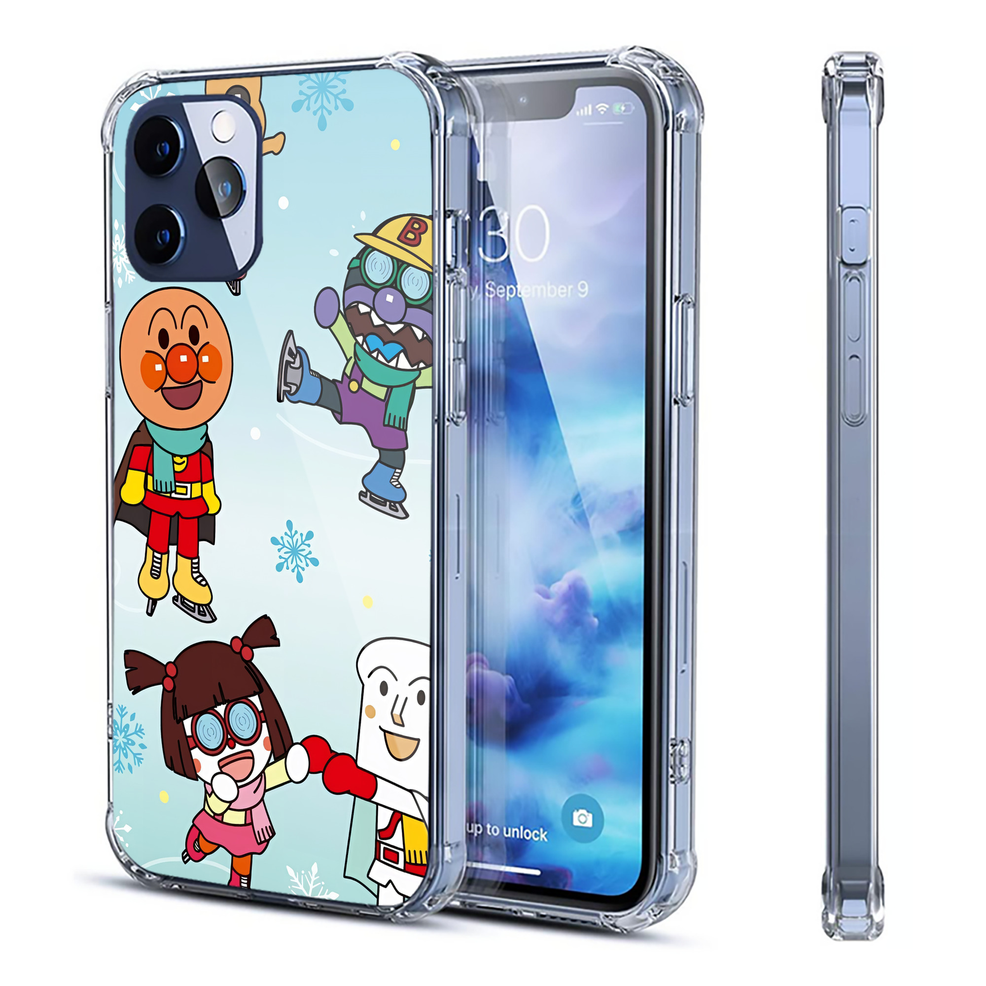 （画像用） アンパンマン Anpanman 【iPhone 12シリーズ対応】透明スマホケース（クリアソフトケース）
